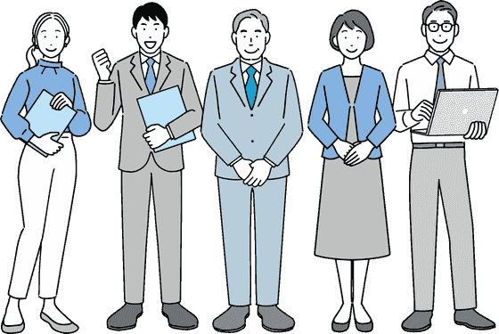 さまざまな職場で働く会計士たちのイラスト