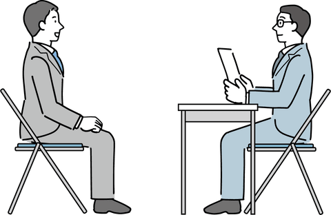 面接を受ける会計士のイラスト