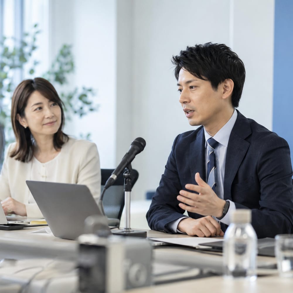 会計士がオンラインセミナーで話している様子