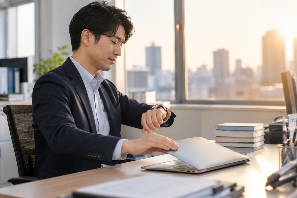 夕方、余裕を持って仕事を終える会計士